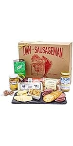 Dan the Sausageman Yukon Gift Basket - Gourmet Smoked Beef Summer Sausages, Cheese & Snacks for Easy Gifting | Perfect for Father's Day, Holidays & Any Occasion, 10-Item