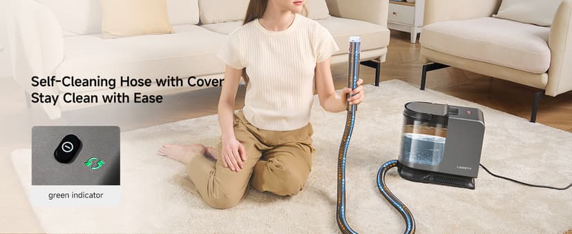 uwant Portable Carpet Cleaner with Steam& Heating System 18Kpa Powerful Suction Carpet Cleaner with 4 Cleaning Tools& Solution 2 in 1 Upholstery Cleaner Steam Cleaner for Pets, Car