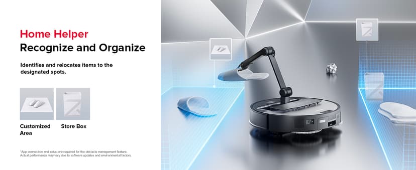 roborock Saros Z70 Robot Vacuum and Mop, OmniGrip Arm, AI-Powered, 22,000Pa Suction, 3.14’’ Ultra Slim, FlexiArm Riser Technology, AdaptiLift Chassis, Obstacle Avoidance, Auto Mop Washing & Drying