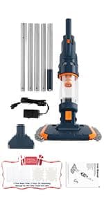 3 in 1 Rechargeable Pool & Spa Hot Tub Vacuum Cleaner - Dual Mode & Magnetic Drive System, 25µm Ultra Fine Mesh Filters for Hot Tub, Small Above Ground Pools - 90 Mins, Oil Absorbers, Poles