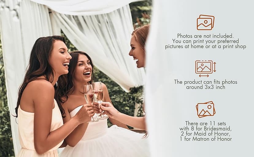 11 Bridesmaid Proposal Card Set - 8 Will You Be My Bridesmaid Card, 2 Will You Be My Maid Of Honor, 1 Matron Of Honor Invitation, Asking Bridesmaid Proposal Gifts Ideas