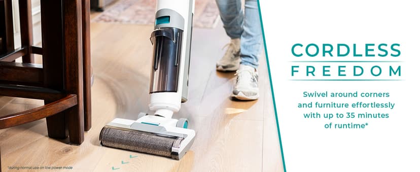 Kenmore HF5010 AquaLite 3-in-1 Cordless Wet Dry Vacuum Hard Floor Cleaner with Automatic Air-Drying, 35mins Runtime & One Edge Self-Cleaning Mop for Multi-Surface and Messes