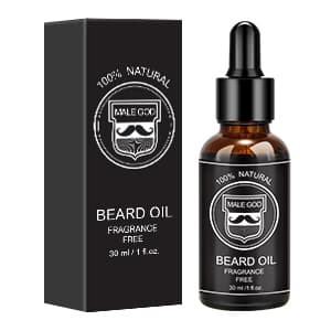 MALE GOD Beard Kit w/Beard Oil, Balm, Brush, Comb - Nourish & Soften Beard, Natural Shea Butter, Suitable for All Skin, Anniversary & Birthday Gifts for Men Him Husband Boyfriend Dad Friends