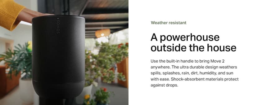 Sonos Move 2 - White - Wireless Portable Bluetooth Speaker
