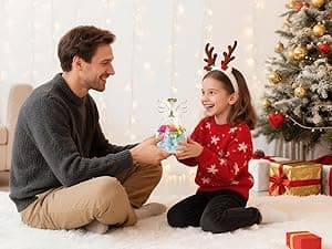 Christmas Rose Gifts for Women,Fresh Flowers for Delivery,Birthday Gifts for Women Mom,Preserved Flowers in Glass Angel Figurine,Angel Christmas Rose Gift for Grandma,Purple Gift Valentines