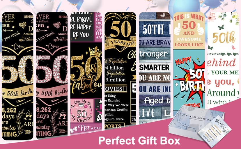 50 Birthday Gifts for Women, 50th Birthday Blanket with Gift Box, 50th Birthday Decorations Gift Ideas for Her, 50 Year Old Gifts for Women Turning 50 and Fabulous