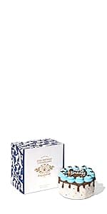 Thoughtfully Pets, Blue Dog Birthday Cookie Gift Set, Hand Decorated Crunchy Dog Treats in Bone Shapes, Great for Birthdays, Set of 8