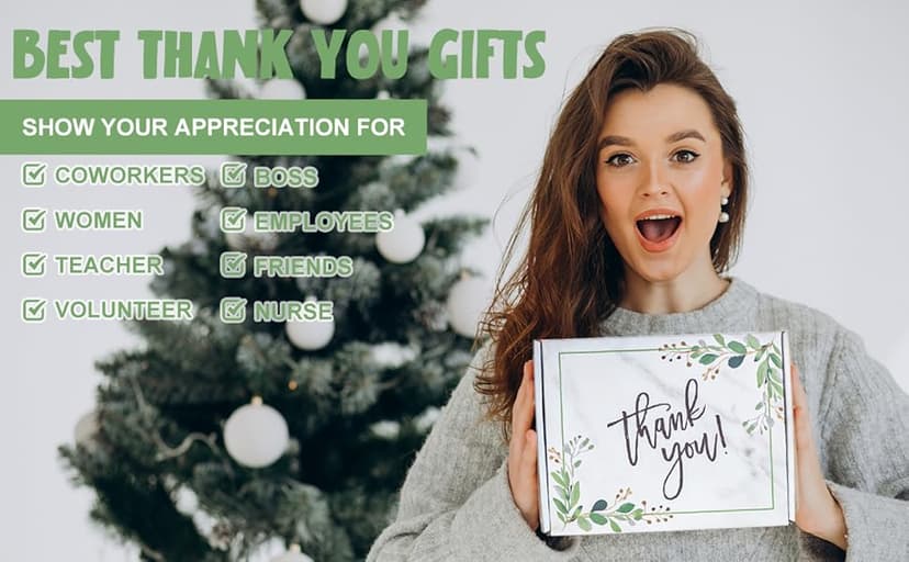 Liosenuiy Thank You Gifts for Women, Employee Appreciation Baskets for Coworkers, Thank You Gift Box Set for Teacher, Friends, Boss, Volunteer, Nurse, Appreciate Gratitude Farewell Going Away