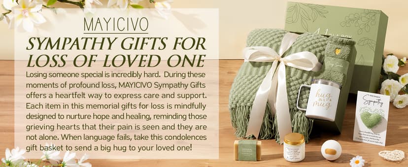 Sympathy Gift Baskets Sympathy Gifts for Loss of Loved One Mother Father Husband Mom Dad, Memorial Condolences Grief Bereavement Gift Ideas for Loss, Miscarriage Gifts for Mothers Women Care Package