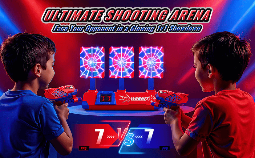 Shooting Toys for 3-12 Year Old Boys, Hero Styles with Glowing Web&Sounds,LCD Scoring and Auto Reset 3 Shooting Targets,Indoor Outdoor Kids Family Games Christmas Birthday Gifts for Boys Toys Age 3-12