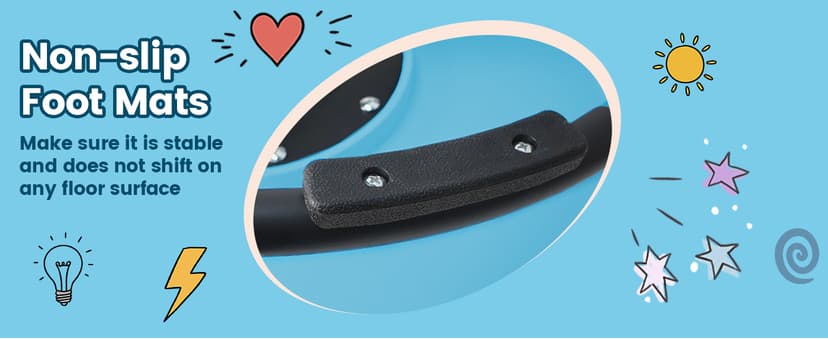 21" L × 19" W Large Size Spinning Chair for Autistic Kids, Toddler Sensory Spinning Chair, Sensory Toys Gifts for Kids with Autism & ADHD, Sit and Spin Training Body Coordination, Azure Rounded Shape