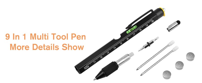 Gifts for Men, Christmas Stocking Stuffers for Men Dad Husband Adults, 9 in 1 Multitool Pen, Cool Tools Gadgets Birthday Present, Fathers Day Dad Gifts from Daughter Son