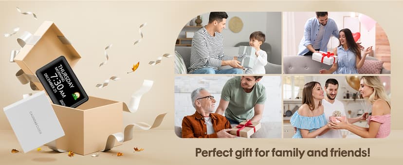 Clock with Day and Date for Elderly, 7" Large Display Digital Calendar Day Clock with 20 Custom Alarms and Medicine Reminders, 12 Display Modes, Dimmable Dementia Alzheimers Clocks for Seniors