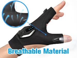 Stocking Stuffers Gifts for Men LED Flashlight Gloves, Mens Gifts for Christmas Anniversary Birthday Gifts for Men Dad Husband Him Husband, Camping Essentials Cool Gadgets Tools for Fishing Repairing