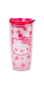 Silver Buffalo Sanrio Hello Kitty Strawberry Milk Japanese Character Ceramic Ramen Noodle Rice Bowl with Chopsticks, Microwave Safe, Pink, 20 Ounces