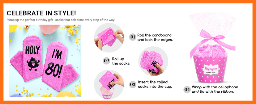 HAPPYPOP Birthday Gift Ideas - Socks for Senior Women Over 80, Best Gifts for 80 Year Olds