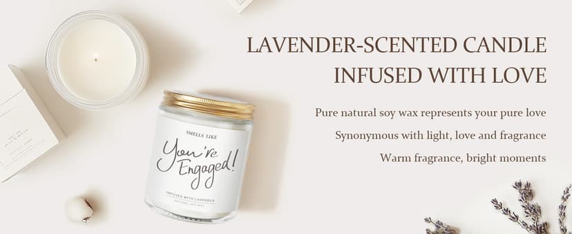 Engagement Gifts for Couples - Lavender Scented Candles, Gift for Newly Engaged Couples, Engagement Gifts for Her, Women, Best Engaged Gift