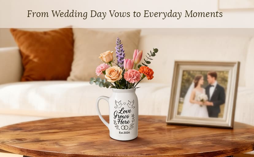 Wedding Gifts for Couples 2026: Love Grows Here & Rings Design - Home Decor Accents for Newlyweds