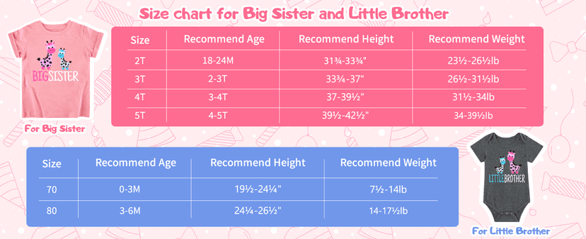 Funnycokid Big Sister Little Brother Matching Outfits Toddler Girl Shirt Newborn Boys Clothes