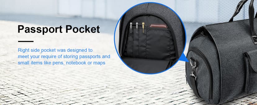 UNIQUEBELLA Convertible Garment Bag for Travel Carry on Garment Duffel Suit Bag with Shoe Compartment Weekend Flight Bag for Men