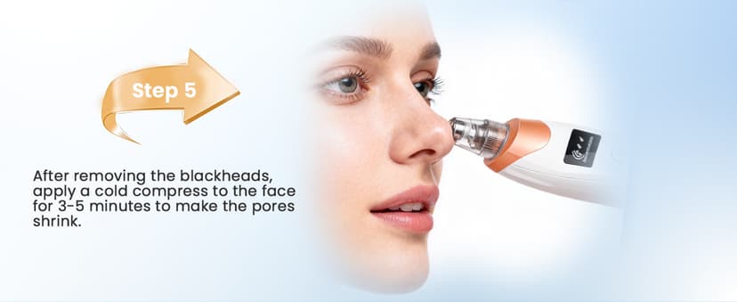 Blackhead Remover Pore Vacuum Kit -Blackhead Extractor Tool with 3 Adjustable Suction Levels, 5 Probes, USB Rechargeable, Suitable for Women and Men(White)