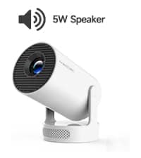 Mini Projector 4K support with WiFi 6 and Bluetooth 5.4, 5w Soundbase Speaker, Auto Vertical Keystone 180°Rotatable Portable Proyector for Home Bedroom Outdoor HY300Pro+