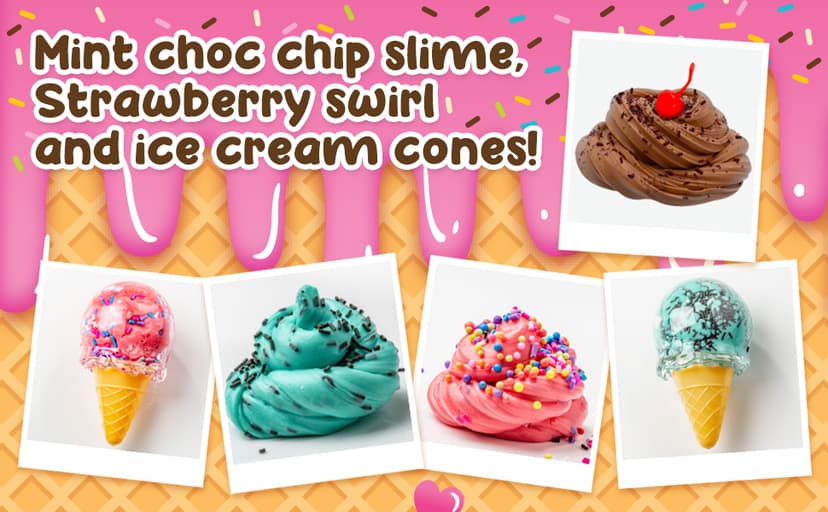 Original Stationery Slime Kit for Girls - 31-Piece Multicolor Ice Cream, Cherry Scent - DIY Ice Cream Slime Making Kit & Arts and Crafts for Kids Ages 8-12 - Birthday Gifts for Girls