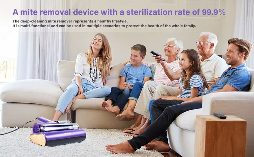 Mattress Vacuum Cleaner uv sanitizing, 16kpa Mattress Vacuum Cleaner Powerful Suction, Handheld Couch Cleaner Machine Deep Cleaner for Bed Cleaning, Sheet, Fabric Sofa Vacuuming