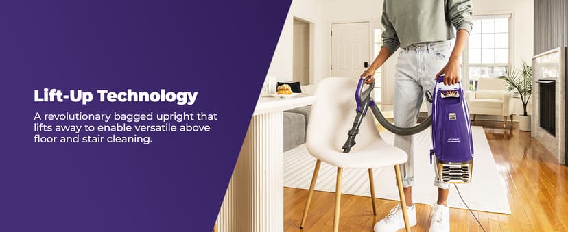 Kenmore BU4018 Intuition Bagged Upright Vacuum Lift-Up Carpet Cleaner 2-Motor Power Suction with HEPA Filter,3-in-1 Combination, Upholstery Tool for Hardwood Floor, Pet Hair, Purple