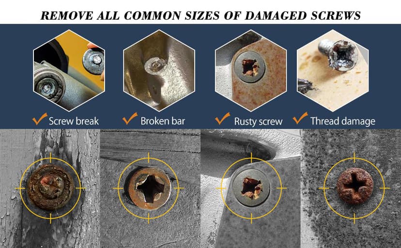Gifts for Men,Damaged Screw Extractor Set-Christmas Stocking Stuffers for Men Adults Him,Mens Gifts for Dad,Husband,Stripped Screws Nuts & Bolts Drill Bit Tools for Easy Removal of Rusty Broken Screw