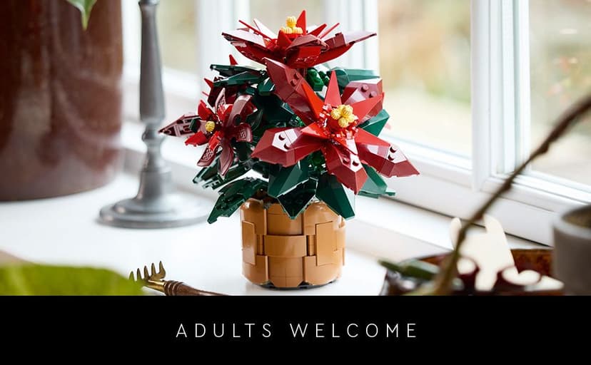 LEGO Icons Poinsettia Building Set - Artificial Flower Decorations & Centerpieces for Table, Adults Ages 18+ - 10370