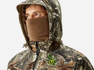 TIDEWE Hunting Clothes for Men with Face Mask, Silent Waterproof Hunting Jacket and Adjustable Bibs, Safety Strap Compatible