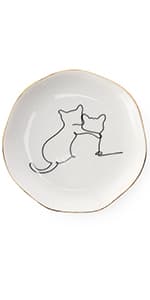 HOME SMILE Ceramic Ring Dish Jewelry Tray for Mom Sister Friends