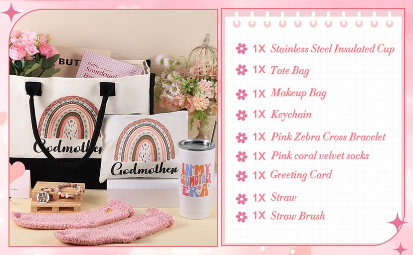 Godmother Proposal Gift Set, Will You Be My Godmother Gifts, God Mother Gifts Ideas Include Insulated Tumblers Mothers Day Christmas Birthday Baptism Present for Women Mom