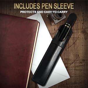 Fountain Pen with Fine Nib | Luxury Gold Finish, Smooth Ink Flow, Complete Set with Ink Cartridges, Converter & Sleeve | Ideal for Professionals, Office, Journaling, and Gifts