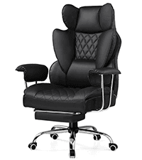 GTRACING Gaming Chair,Office Chair with Pocket Spring Lumbar Support, Ergonomic Comfortable Wide Office Desk Computer Chair with Outward Fixed Soft Armrests and Footrest (PU Leather, Black)