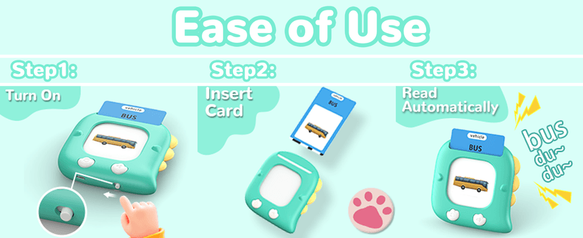 Kidzdo Talking Flashcards for Toddlers, 520 English Sight Words Educational Toy, Pocket Speech Therapy Toys, Autism Sensory Toys for Kids 1-6, Birthday Xmas Gifts for Boys