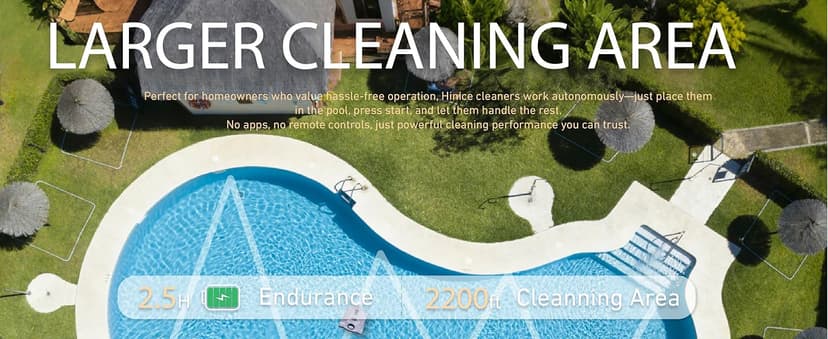 Cordless Robotic Pool Cleaner,Automatic Pool Vacuum Robot for In-Ground/Above Ground Pools,150 Min Runtime, IPX8 Waterproof, 2200 Sq Ft Coverage (Grey)