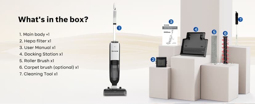 4-in-1 Steam Vacuum Mop Self-Cleaning Wet Dry Vacuum for Hardwood Floors Carpets 212°F High-Temperature Steam with LED Display