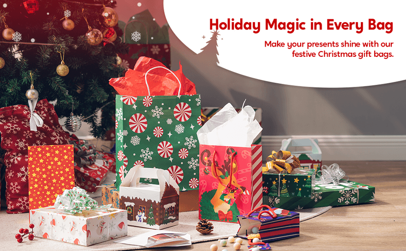 JOYIN 12PCS Christmas Cookie Boxes for Gift Giving, 8.75" x 5.75" x 2.75" Xmas Holiday Bakery Treat Boxes with Window, Kraft Cookie Tin Container Box for Baked Goods, Cupcake, Pastry, Candy, Brownies