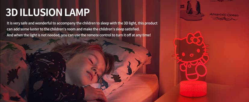 Cat Night Light Cute Night Light - Anime Charater 16 Color Change Decor Kitty Lamp with Remote, Dim, Timer,Kids Gifts for Christmas Birthday,Nursery Baby