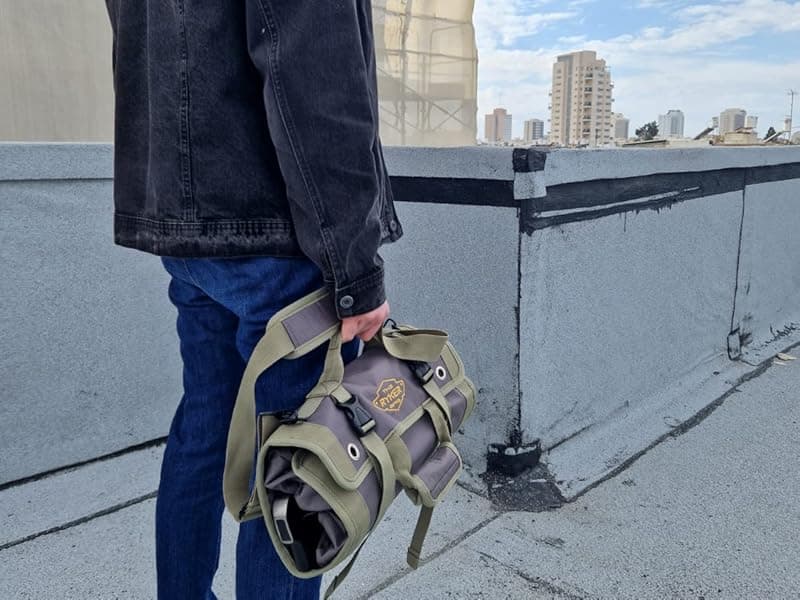 The Ryker Roll Up Tool Bag Organizer Gifts for Dad. Heavy Duty Motorcycle Tool Roll Bag Organizer. Portable Rollup Toolbag w/Detachable Pouches - Tools Bags Mens gifts for him - Mechanic & Electrician