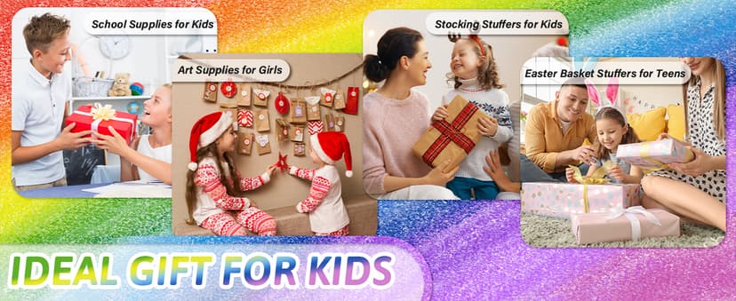 Stocking Stuffers, Art Supplies, 12 Rainbow Colored Pencils, Teen Girl Gifts Trendy Stuff, Art Supplies for Kids 9-12, Gifts for 5-12 Year Old Girl, Arts and Crafts for Kids Ages 8-12