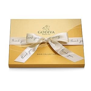 Godiva Chocolatier Thank You Ribbon 36-Piece Assorted Chocolate Gift Box – Gourmet Chocolate Candy Variety Pack – Dark Caramel, Milk Chocolate, Nuts– Gift Basket Father’s Day, Birthday and Anniversary