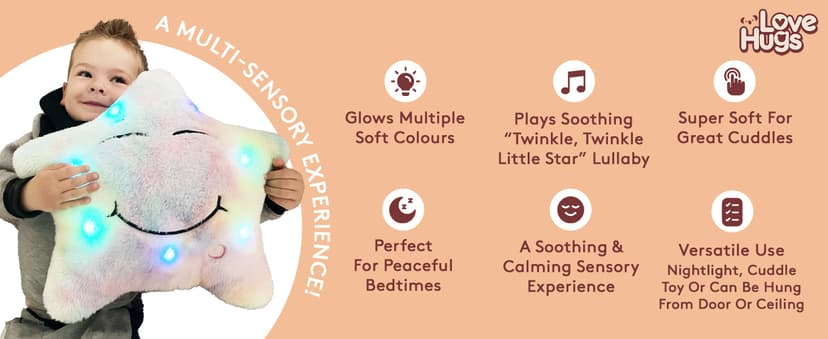 Musical Star Plush Sensory Light Up Newborn Autism Toys - Twinkle Twinkle Little Star Sensory Toys for Autistic Children