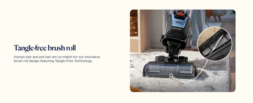 Bissell Pet Hair Eraser Allergen Lift-Off with Powerful Suction, HEPA, Tangle-Free Brush Roll, 39883