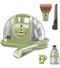 BISSELL Little Green Mini Portable Carpet and Upholstery Deep Cleaner, Car/Auto Detailer, with HydroRinse Self-Cleaning Tool and 4" Tough Stain Tool, Tea Green, 4075