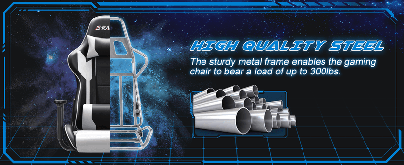 Homall Gaming Chair, Office Chair High Back Computer Chair Leather Desk Chair Racing Executive Ergonomic Adjustable Swivel Task Chair with Headrest and Lumbar Support (White)