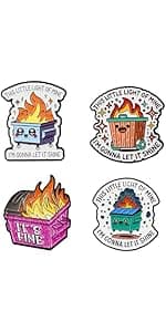 1Pcs/5Pcs/10Pcs Dumpster Fire Enamel Pins Response Team Alloy Badges for Jackets Hilarious Gifts for Coworkers Team Members