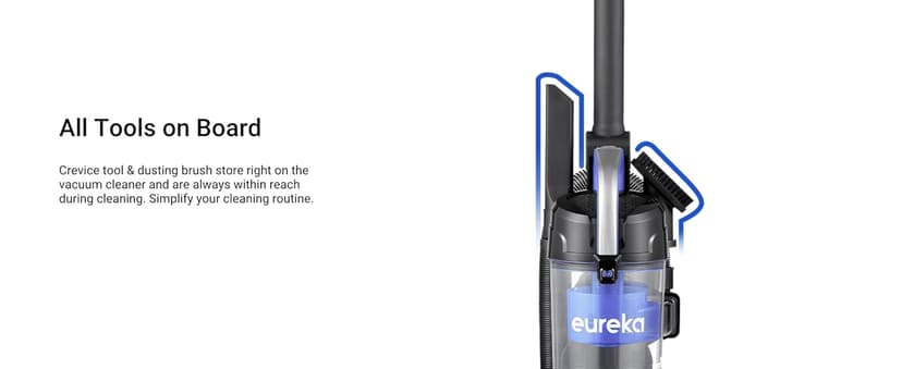 Eureka NEU10AE5 Powerful Bagless Upright Vacuum Cleaner Carpet and Floor, AirSpeed Ultra-Lightweight Vacuum Cleaner, w/ Replacement Filter, Blue